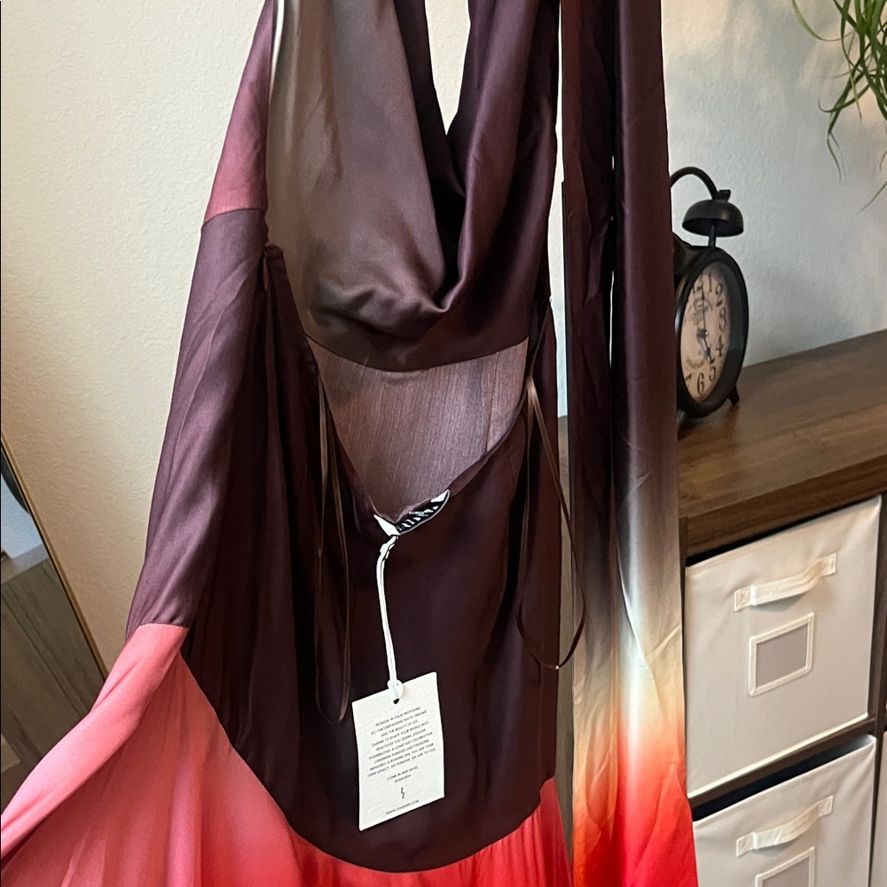 ZHADERE Backless Multi Color Halter Maxi Dress - Picture 7 of 12